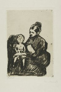 Nurse with a Boy/The Mother and the Crying Child by Edvard Munch