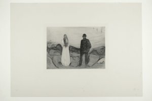 Two Human Beings. The Lonely Ones by Edvard Munch