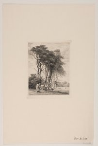 Landscape. Cows by a Forest by Edvard Petersen