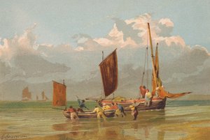 Fishing Boats Going Out, Off Norfolk by Edward (after) Duncan