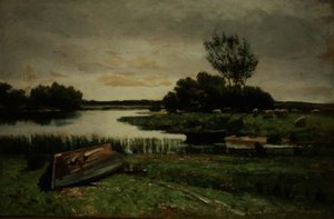 Lake with Rowing Boats by Edward Arthur Walton
