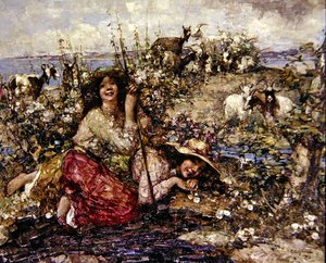 Where Larks Sing and Seabirds Call by Edward Atkinson Hornel