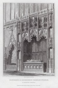 Monuments of Archbishops Peckham and Warham in Canterbury Cathedral by Edward Blore