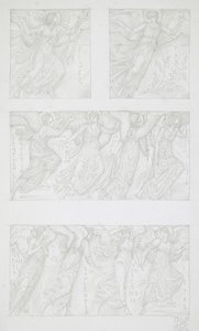 Sheet Studies of Allegorical Figures by Edward Burne-Jones