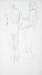 Two Nudes Seen from the Rear by Edward Burne-Jones