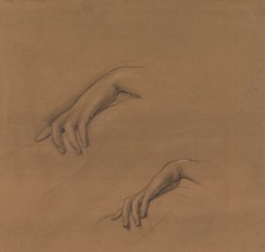 Studies for a Hand in The Godhead Fires by Edward Burne Jones