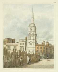 Christ Church from the Exchange with the site cleared from the building of the New Council House by Edward Cashin