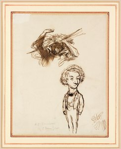 Caricature of Algernon Charles Swinburne by Edward Coley Burne Jones