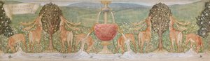 Deer by a Fountain by Edward Coley Burne Jones