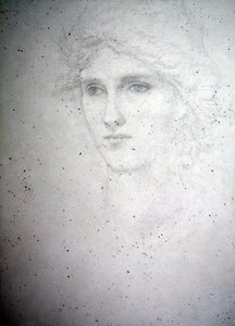 Head Study - Bessie Keane by Edward Coley Burne Jones