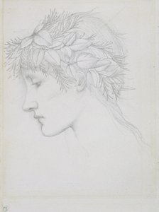 Head crowned with leaves, c.1897 by Edward Coley Burne Jones