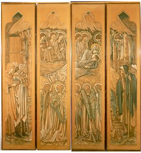 The Nativity, Cartoons for the Stained Glass Window at St. Deiniol, Hawarden, 1897 by Edward Burne Jones