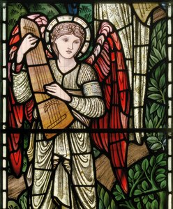 Angels of Paradise, Angel Musicians (detail) by Edward Coley and Dearle Burne Jones