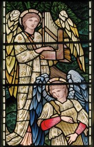Angels of Paradise, Angel Musicians (detail) by Edward Coley and Dearle Burne Jones