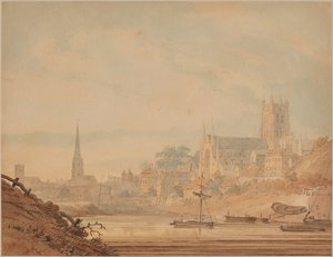 Worcester from the River Severn by Edward Dayes