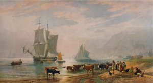 A Summer Evening: Landing Cattle, 1858
