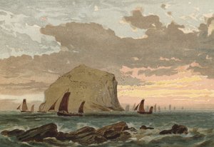 Sunrise, Fleet of Fishing-boats off the Bass Rock
