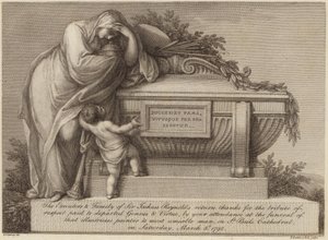 Funeral ticket of Sir Joshua Reynolds by Edward Francis Burney