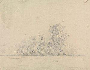 Landscape with Church by Edward Francis Burney