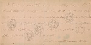 Letter with Designs for Signets by Edward Francis Burney