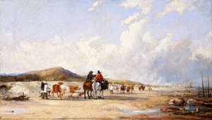 Crossing the Sands to Swansea Market, c1850s