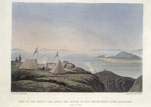 View of the Arctic sea, from the mouth of the Coppermine River, Midnight, July 20 by Edward Francis Finden