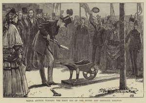 Prince Arthur Turning the First Sod of the Hythe and Sandgate Railway