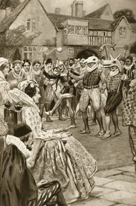 Queen Elizabeth I being entertained by jesters by Edward Frederick Skinner