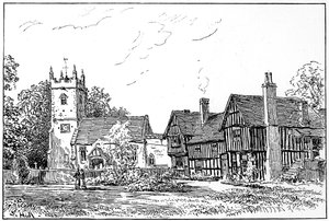 Clifford church and old house, Stratford-upon-Avon, Warwickshire by Edward Hull