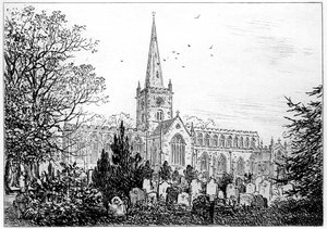 Stratford Church as Seen from the North, Stratford-upon-Avon, Warwickshire by Edward Hull
