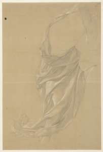 Drapery Study of a Figure Walking to the Right, Cloak Over the Head by Edward Jakob von Steinle