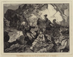 Holiday Sketches, a Halt for Water during an Ascent of Snowdon by Edward John Gregory