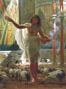 Feeding the Sacred Ibis in the Halls of Karnac by Edward John Poynter