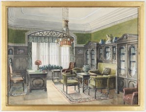 Library Interior by Edward Lamson Henry