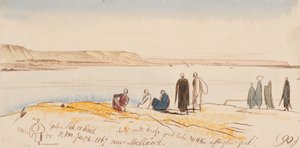 Gebel Shk. es Said, near Mellawi; 5:00 P.M., 6 Jan. 1867 (90) by Edward Lear