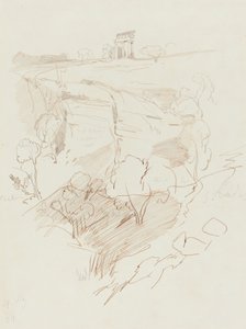 Ruined Temple on a Hill by Edward Lear