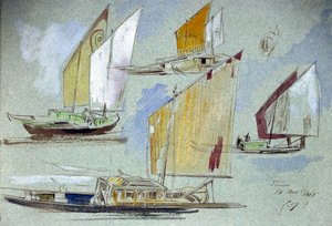 Studies of Venetian boats, at full sail