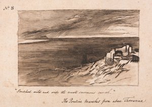 The Pontine Marshes above Terracina by Edward Lear