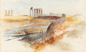 The Temple of Olympian Zeus, Athens by Edward Lear