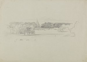 View across a Meadow to a Church, 1834