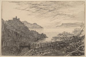 View of a Bay from a Hillside (Amalfi) by Edward Lear