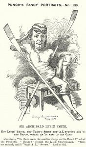Punch cartoon: Archibald Levin Smith, English judge and rower who competed in the University Boat Race and at the Henley Royal Regatta by Edward Linley (after) Sambourne