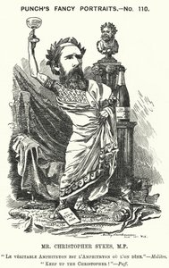 Punch cartoon: Christopher Sykes, English Conservative politician by Edward Linley (after) Sambourne
