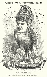 Punch Cartoon: Emma Albani, Canadian Opera Singer by Edward Linley (after) Sambourne