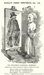 Punch Cartoon: Henry Edward Manning, English Cardinal and Catholic Archbishop of Westminster