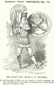 Punch cartoon: Hugh Childers, English Liberal politician by Edward Linley (after) Sambourne