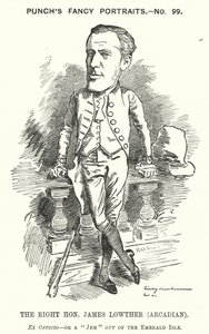 Punch cartoon: James Lowther, English Conservative politician and sportsman by Edward Linley (after) Sambourne