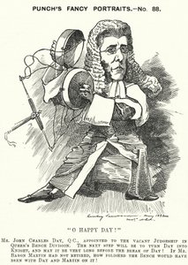 John Charles Day, English Lawyer and Judge (engraving) by Edward Linley (after) Sambourne