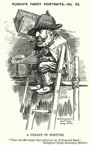 Punch cartoon: Sir Charles James Freake by Edward Linley (after) Sambourne