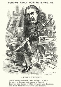 Punch cartoon: Sir Henry Thompson, English surgeon by Edward Linley (after) Sambourne